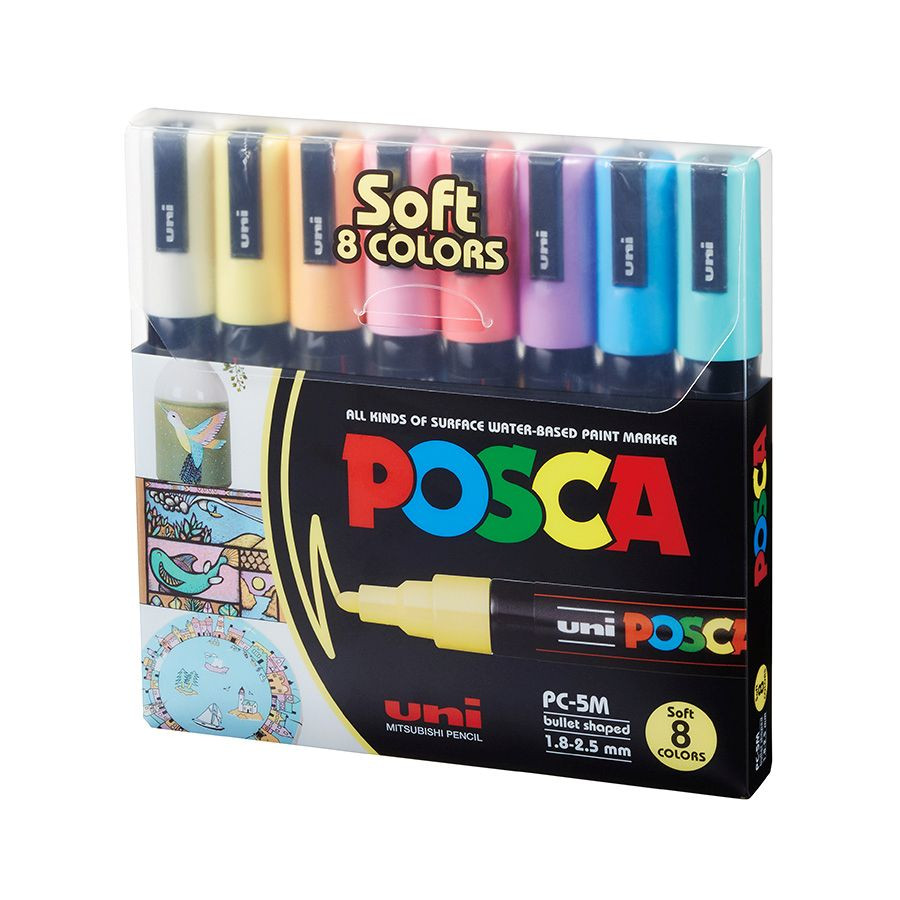 Posca PC-5M Soft Color x 8 Marcadores