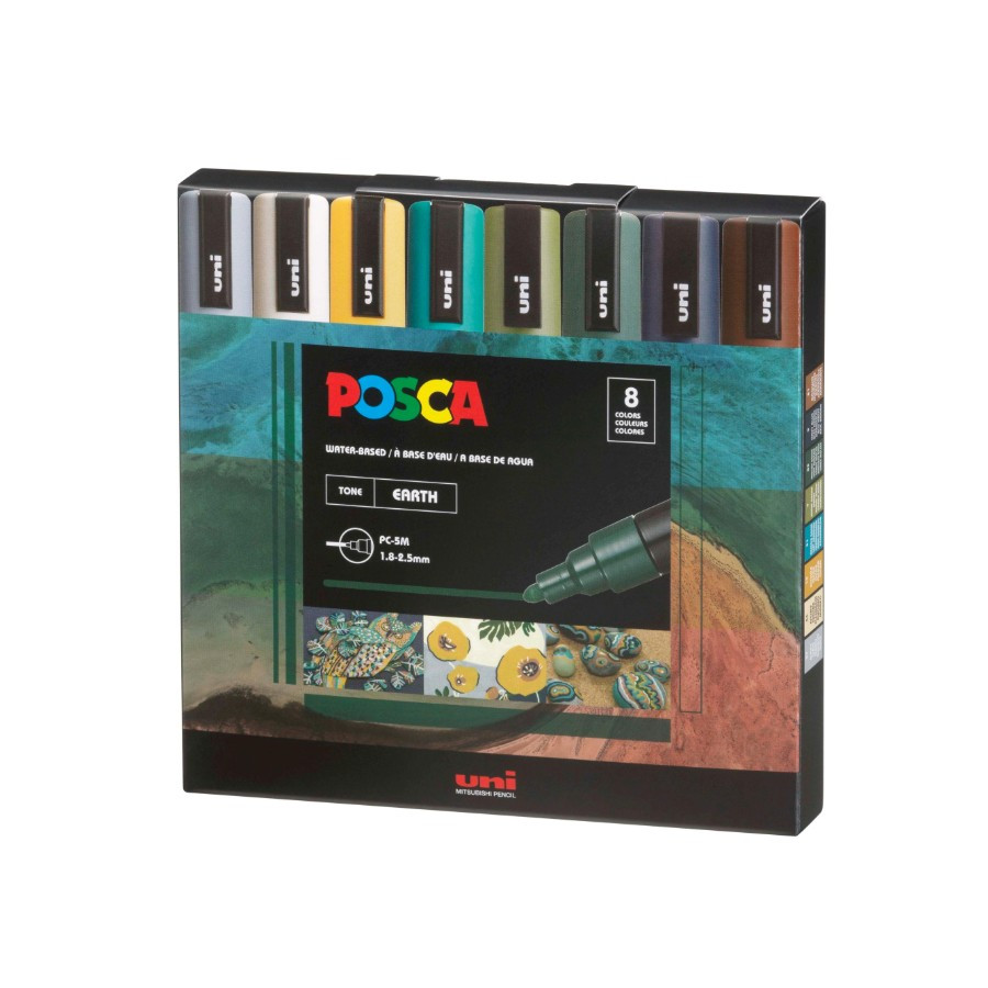 Posca PC-5M Earth Color x 8 Marcadores